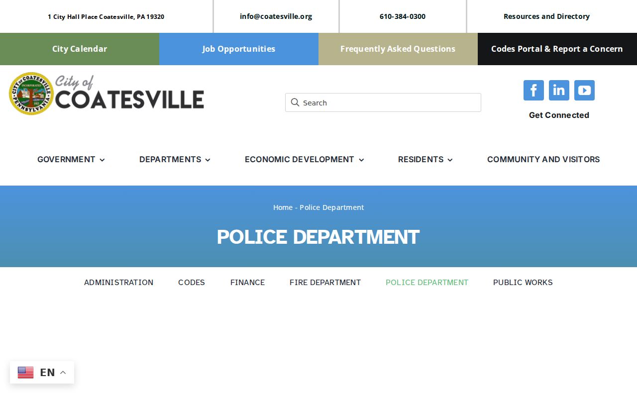 Coatesville criminal records at Coatesville Police Department