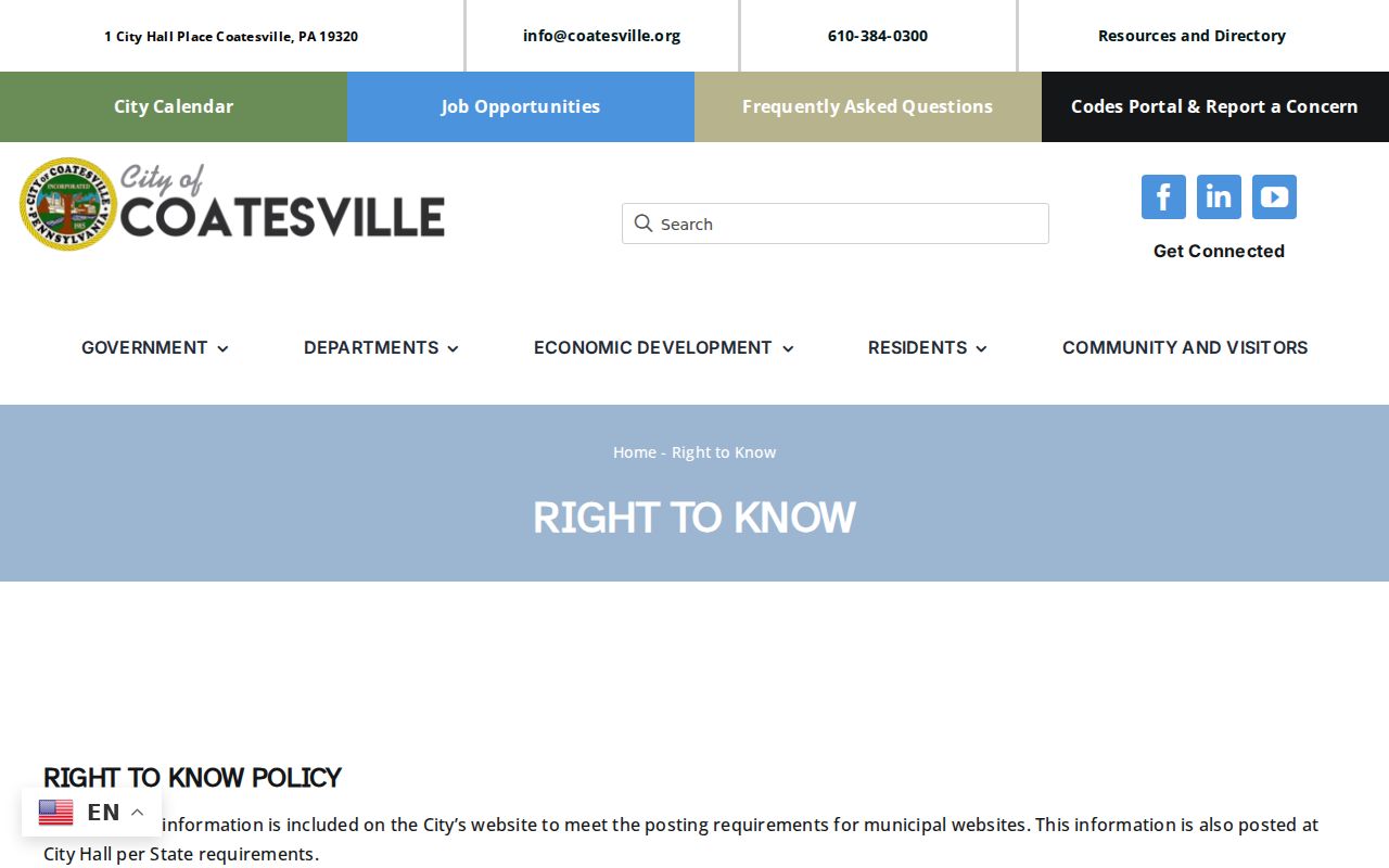 Coatesville criminal records and Right-to-Know requests